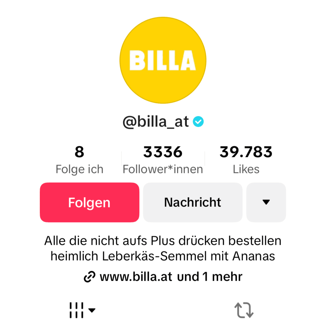 Entdecken Sie BILLA auf TikTok! Challenge-Banner